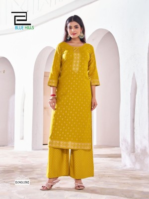 Reels vol 15 by Blue Hills Reyon Designer Kurta with Palazzo collection at affordable rate readymade suit catalogs