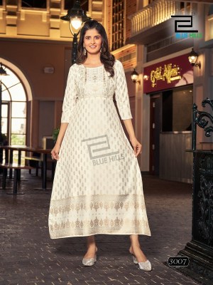 Reels vol 3 by blue hills reyon foil printed kurti catalogue at affordable rate readymade suit catalogs