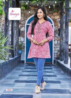 Resham vol 10 by Hinaya Reyon printed fancy tunic catalogue at affordable rate Hinaya 