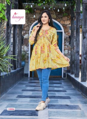 Resham vol 10 by Hinaya Reyon printed fancy tunic catalogue at affordable rate western wear catalogs