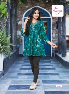 Resham vol 10 by Hinaya Reyon printed fancy tunic catalogue at affordable rate western wear catalogs