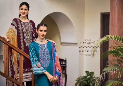Riaz Arts Bin Saeed Vol 11 Designer Pure Cotton Embroidered Suits Wholesale Digital Print Collection dress material catalogs