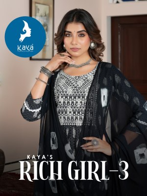 Rich girl 3 by kaya reyon printed super quality readymade suit catalogue at low rate Kaya kurti