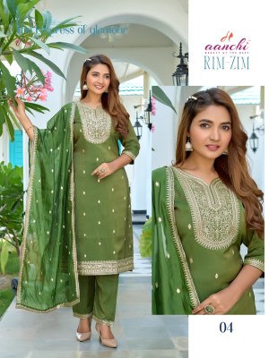 Rim Zim by Aanchi Roman Simmer Embroidered Fancy Top Bottom with dupatta collection at affordable rate readymade suit catalogs