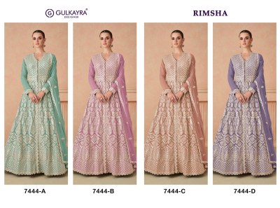 Rimsha by Gulkayra Designer real georgette embroidered gown skirt with dupatta catalogue gown catalogs