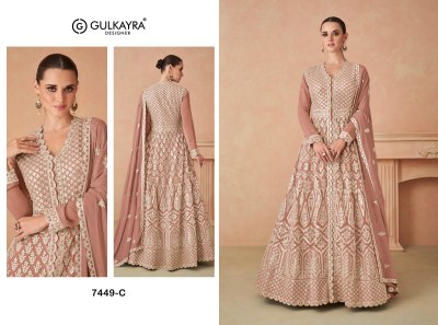 Rimsha by Gulkayra Designer real georgette embroidered gown skirt with dupatta catalogue gown catalogs