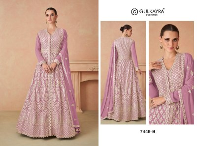 Rimsha by Gulkayra Designer real georgette embroidered gown skirt with dupatta catalogue gown catalogs