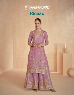 Rinaaz by Aashirwad premium chinon Designer embroidered palzzo kurti with dupatta set  wholesale catalogs