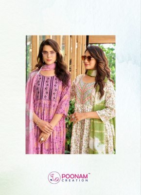 Rithika by Poonam Heavy capsule foil printed flared readymade suit catalogue at affordable rate  readymade suit catalogs