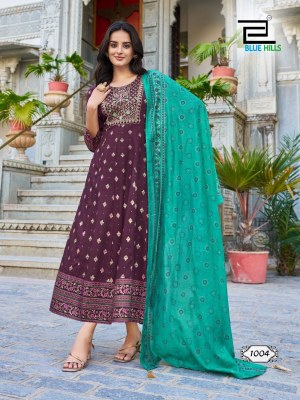 Ritu Special vol 1 by Blue Hills Heavy Chanderi Foil printed Readymade suit catalogue at affordable rate  readymade suit catalogs