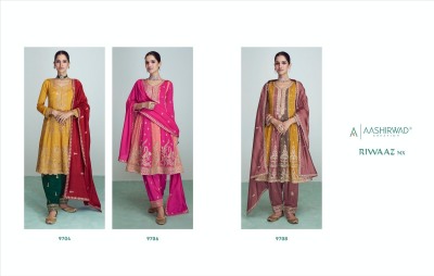 Riwaaz nx by Aashirwad premium silk embroidered readymade suit catalogue at amaviexpo readymade suit catalogs