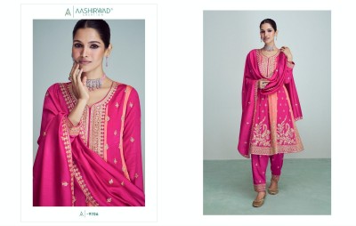 Riwaaz nx by Aashirwad premium silk embroidered readymade suit catalogue at amaviexpo readymade suit catalogs