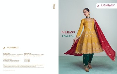 Riwaaz nx by Aashirwad premium silk embroidered readymade suit catalogue at amaviexpo readymade suit catalogs