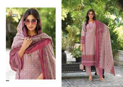 Riwayat Lawn Emb Collection 2025 Pure Lawn Cotton Top And Semi Lawn Bottom with Mal Mal Cotton Dupatta readymade suit catalogs
