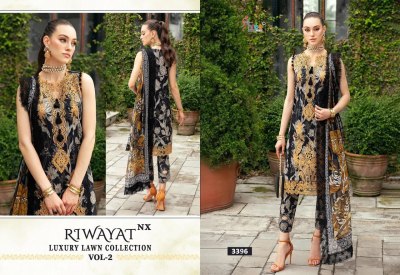 Riwayat by Luxury lawn collection vol 2 pure lawn cotton embroidered unstitched dress material catalogue  salwar kameez catalogs