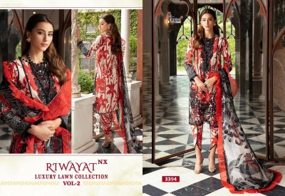 Riwayat by Luxury lawn collection vol 2 pure lawn cotton embroidered unstitched dress material catalogue  salwar kameez catalogs