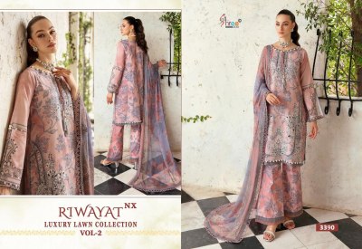 Riwayat by Luxury lawn collection vol 2 pure lawn cotton embroidered unstitched dress material catalogue  salwar kameez catalogs