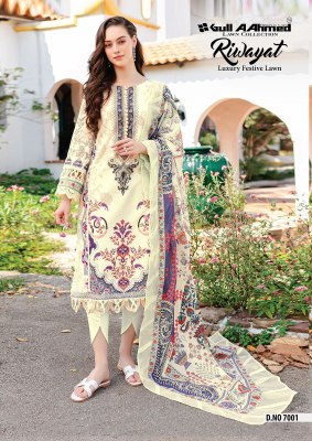 Riwayat vol 7 by Gull Ahmed lawn cotton unstitched suit catalogue at low rate salwar kameez catalogs