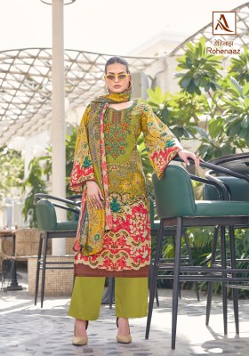 Rohenaaz by Alok Suit Camric cotton embroidered unstitched suit catalogue at low price pakistani suit catalogs