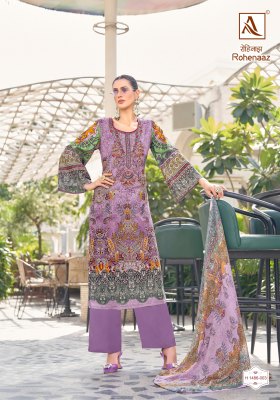 Rohenaaz by Alok Suit Camric cotton embroidered unstitched suit catalogue at low price pakistani suit catalogs