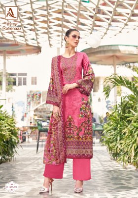 Rohenaaz by Alok Suit Camric cotton embroidered unstitched suit catalogue at low price pakistani suit catalogs