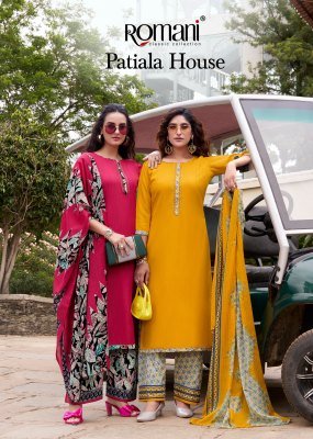 Romani Patiala House Premium Soft Cotton Unstitched Suit with Self Embroidery And Swarovski Work Wholesale wholesale catalogs