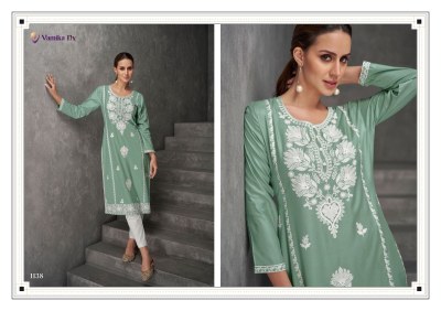 Rooh vol 7 by Vamika Nx pure reyon lakhnavi work kurti catalogue at low rate kurtis catalogs