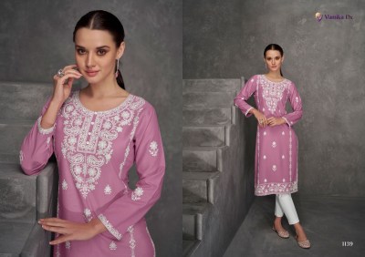 Rooh vol 7 by Vamika Nx pure reyon lakhnavi work kurti catalogue at low rate kurtis catalogs