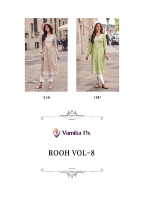 Rooh vol 8 by Vamika Pure reyon lakhnawi stitch readymade suit catalogue at affordable rate readymade suit catalogs