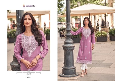 Rooh vol 8 by Vamika nx Pure reyon Lakhnavi Stitch Kurti catalogue at affordable rate kurtis catalogs