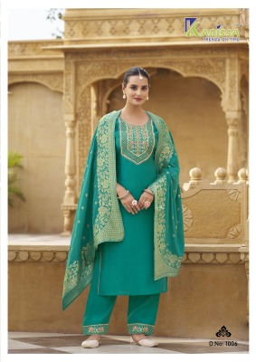 Roshani nx by Karissa Fancy Roman silk Kurti pant and dupatta collection at wholesale price readymade suit catalogs