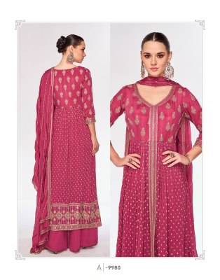 Rosy by Aashirwad creation designer embroidered fancy gown with dupatta catalogue at affordable rate gown catalogs