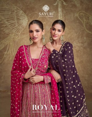 Royal by Sayuri designer real georgette heavy embroidered gown catalogue at low rate gown catalogs