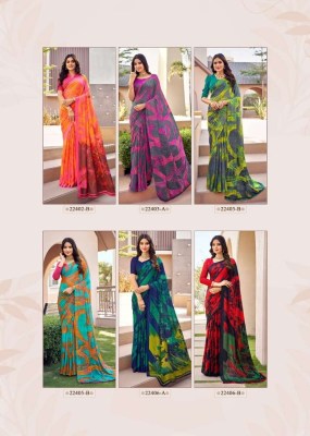 Ruchi Sarees Presents Satrangi Silk Chiffon weaved gold zari printed designer saree collation  sarees catalogs