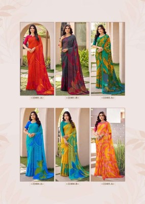 Ruchi Sarees Presents Satrangi Silk Chiffon weaved gold zari printed designer saree collation  sarees catalogs