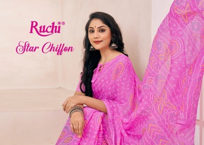 Ruchi by Star chiffon luanching a printed chiffon saree catalog at wholesale price Ruchi saree