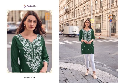 Ruhana vol 2 by Vamika heavy reyon neck embroidered short western wear top catalogue at amaviexpo western wear catalogs