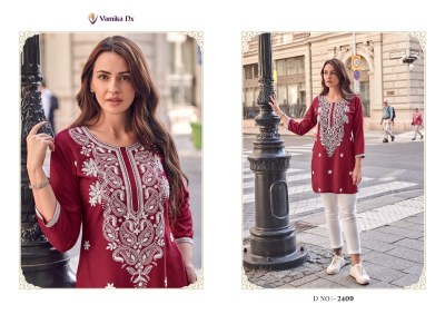 Ruhana vol 2 by Vamika heavy reyon neck embroidered short western wear top catalogue at amaviexpo western wear catalogs