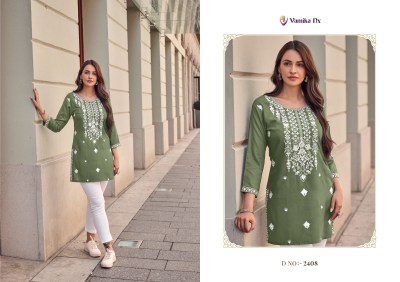 Ruhana vol 2 by Vamika heavy reyon neck embroidered short western wear top catalogue at amaviexpo western wear catalogs