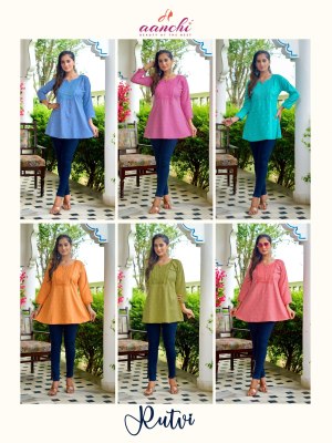 Rutvi by Aanchi Fancy Embroidered Work Short Top collection with low rate   western wear catalogs