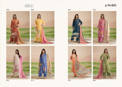 S Nirukth by Sahiba present ARKE cotton satin print with handwork unstitched dress material catalogue at low price salwar kameez catalogs