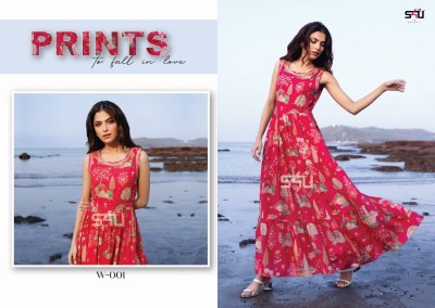 S4U Shivali by Weekend passion W001 to W1005 rayon floral printed gown catalogue at low rate gown catalogs