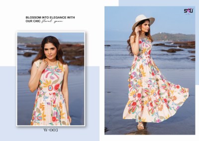 S4U Shivali by Weekend passion W001 to W1005 rayon floral printed gown catalogue at low rate gown catalogs