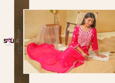 S4U by Lucknowi 1001 to 1006 Lucknowi embroidered suit catalogue at low rate readymade suit catalogs