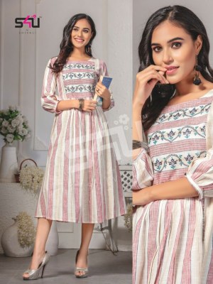 S4U by cotton candy vol 7 reyon embroidered kurti catalogue at low rate kurtis catalogs