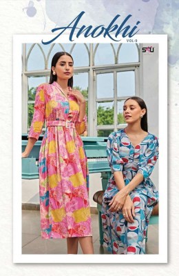 S4u Anokhi vol 9 Rayon printed designer wear wholesale Kurti catalogue   s4u Kurti 