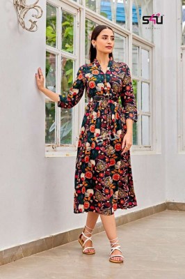 S4u Anokhi vol 9 Rayon printed designer wear wholesale Kurti catalogue   kurtis catalogs