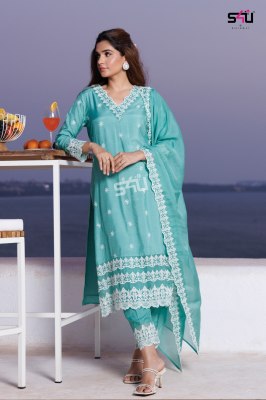 S4u Libas Vol 2 Muslin Kurti Pant Dupatta Set Collection  readymade suit catalogs