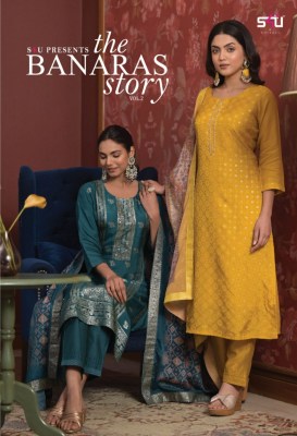 S4u by the banaras story vol 2 dola jacquard kurti pant and dupatta catalogue at low rate s4u Kurti 