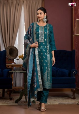 S4u by the banaras story vol 2 dola jacquard kurti pant and dupatta catalogue at low rate readymade suit catalogs